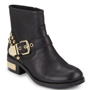 Vince Camuto Black Windetta Studded Leather Ankle Boots Booties